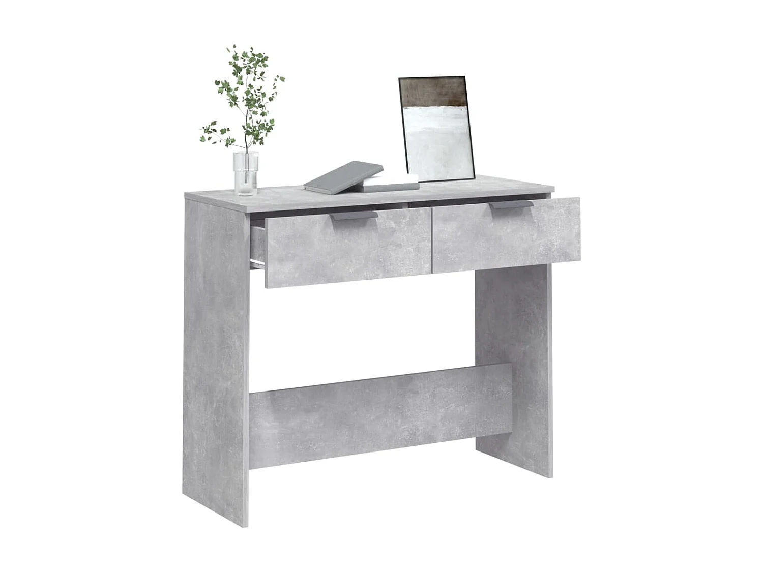 Wandtafel 90x36x75 cm bewerkt hout betongrijs