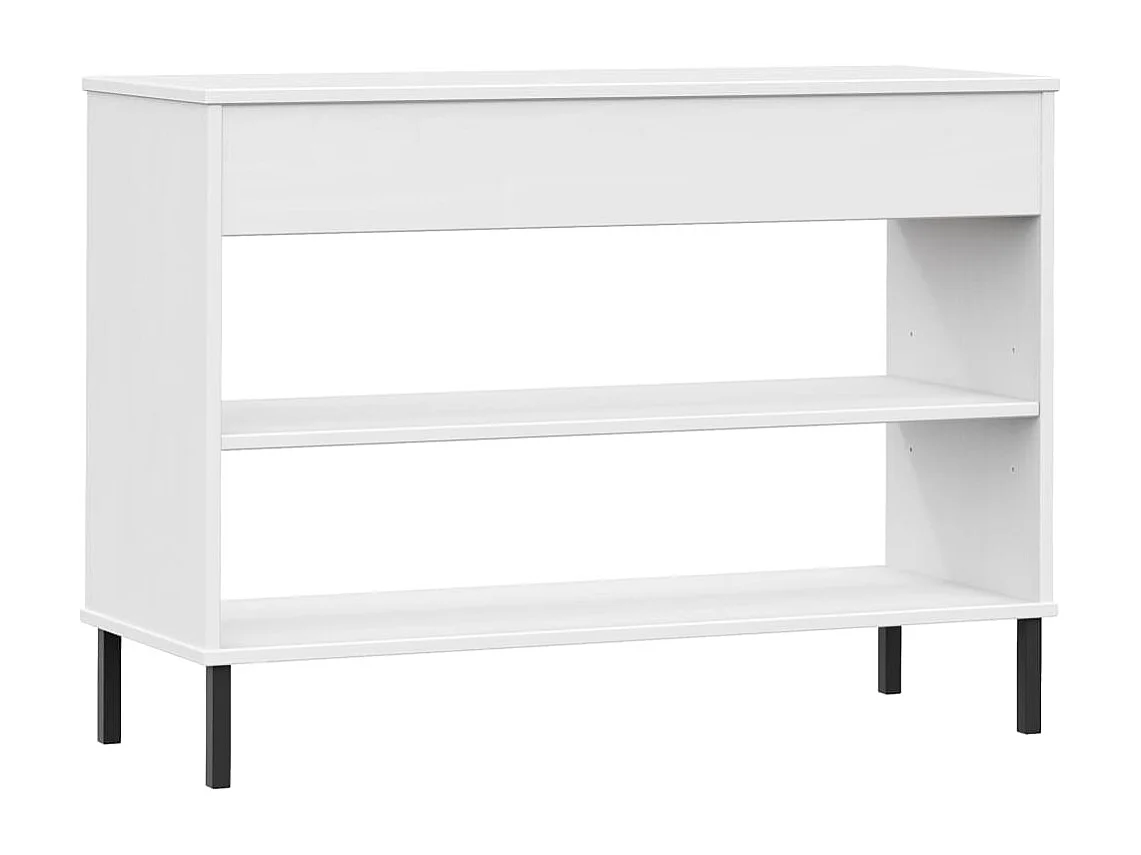Armoire console avec pieds en métal Blanc Bois pin massif OSLO