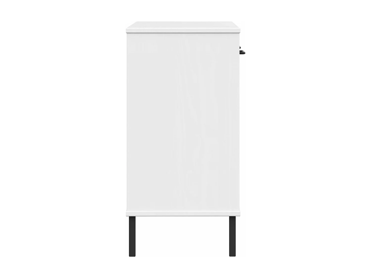 Armoire console avec pieds en métal Blanc Bois pin massif OSLO