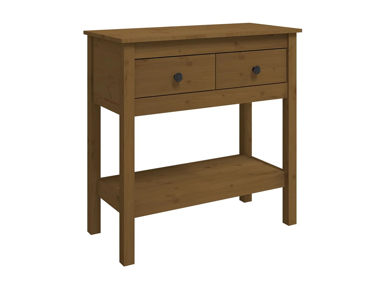 Mesa consola 75x35x75 cm madeira de pinho maciça castanho mel