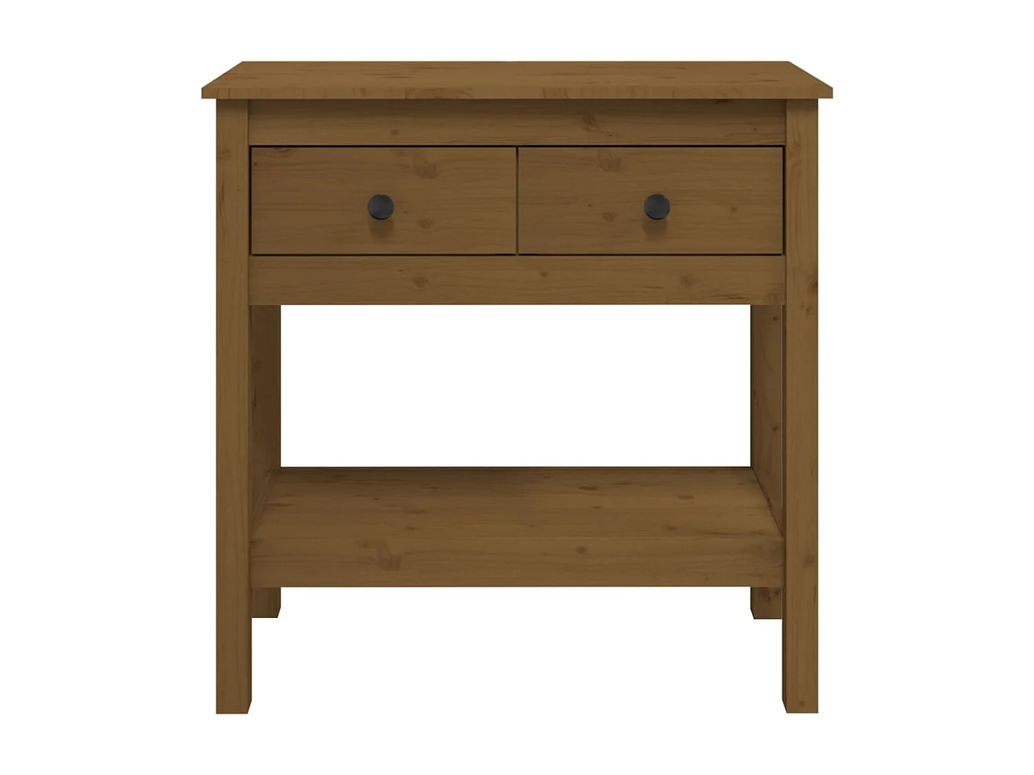 Mesa consola 75x35x75 cm madeira de pinho maciça castanho mel