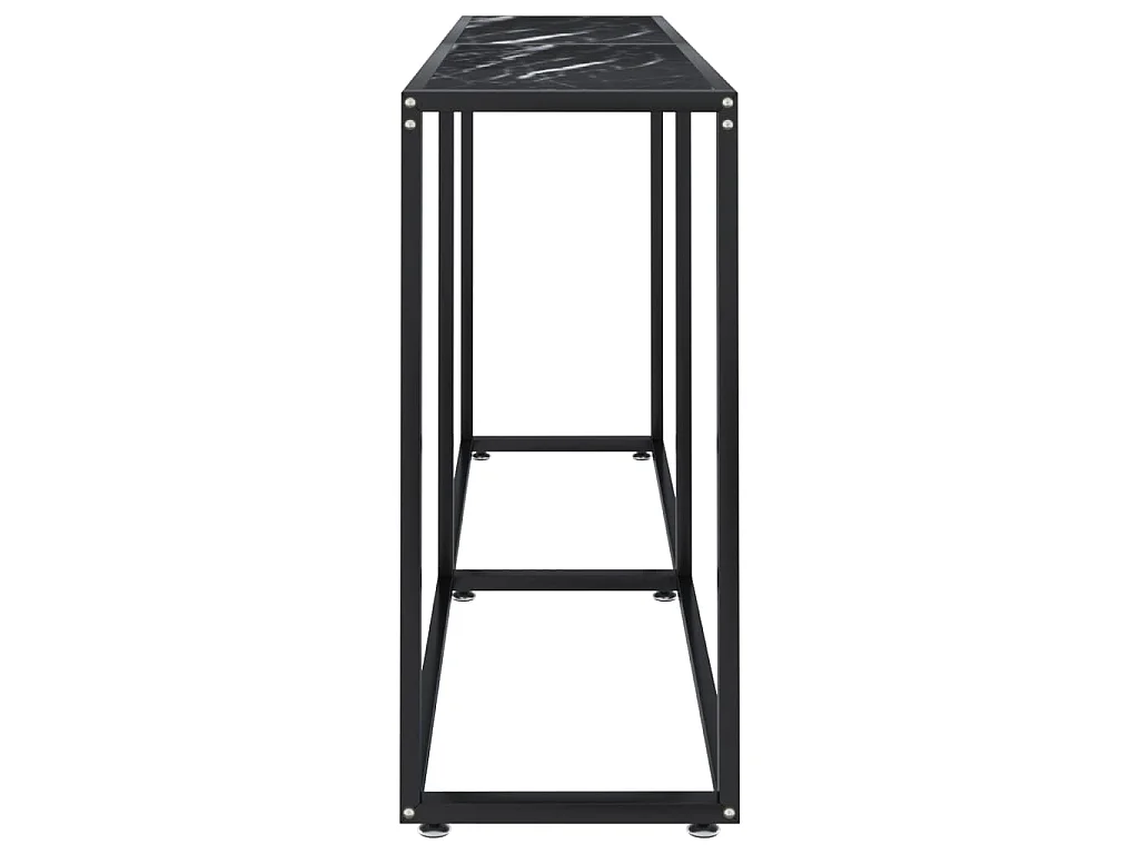 Table console Marbre noir 160x35x75,5 cm Verre trempé