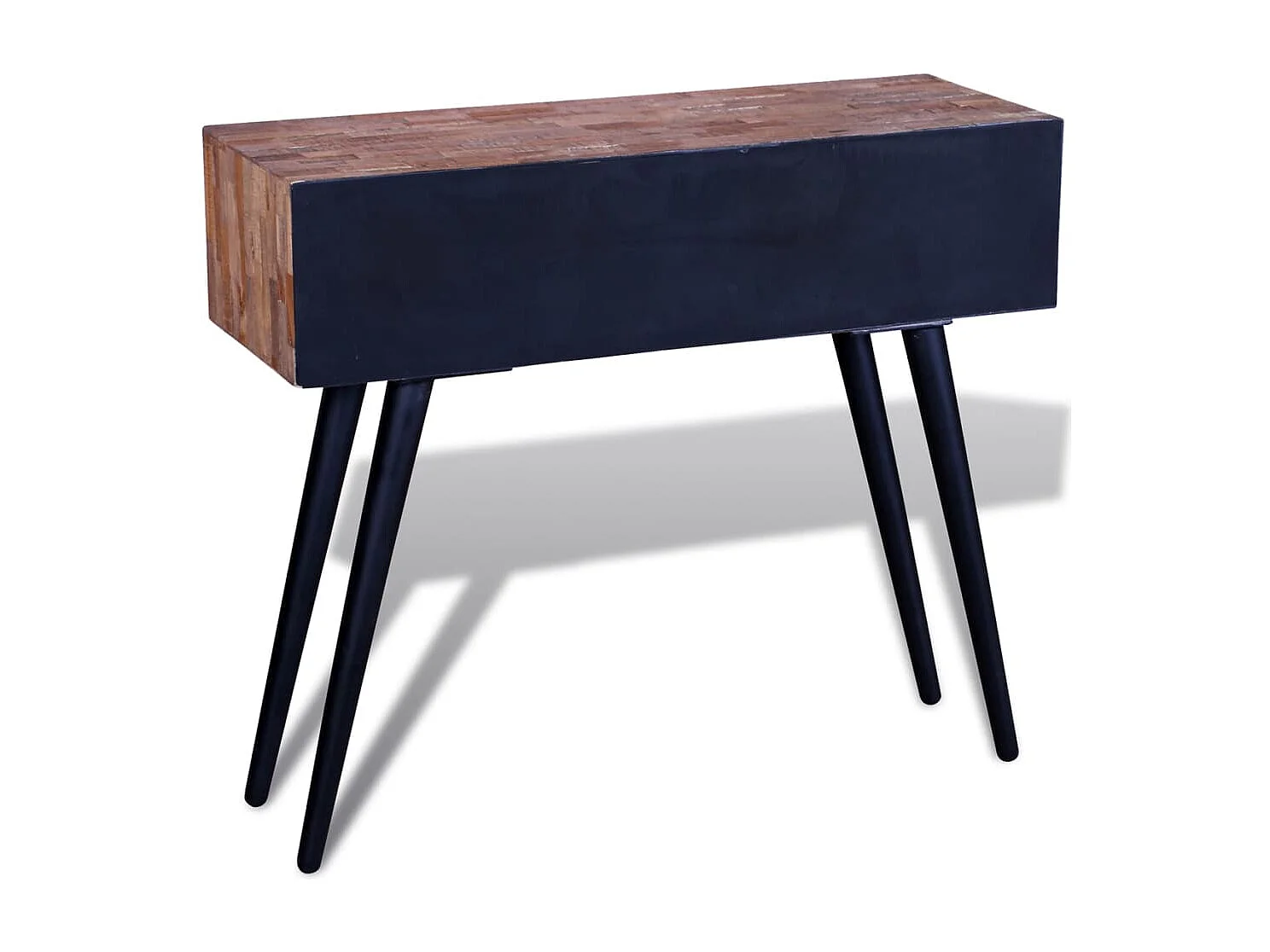 Tavolo Consolle con 3 Cassetti in Legno di Recupero di Teak