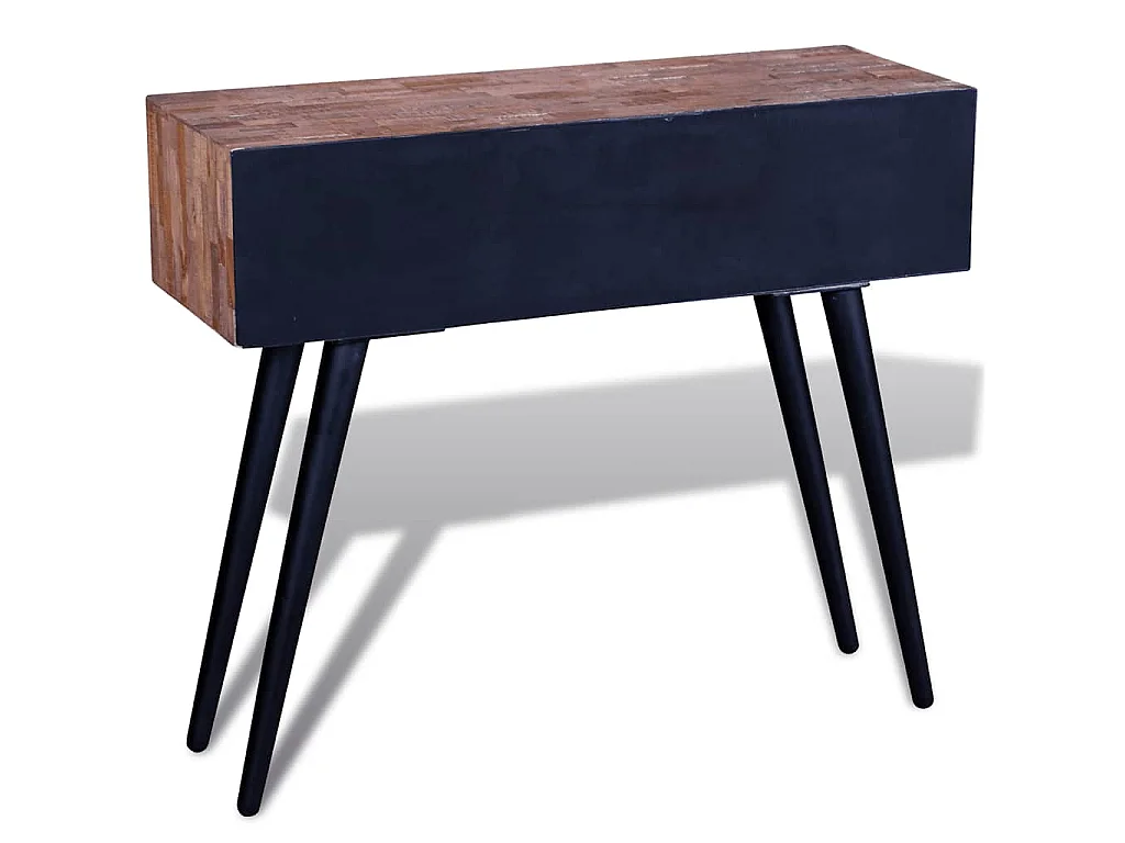 Konsolentisch mit 3 Schubladen Altholz Teak