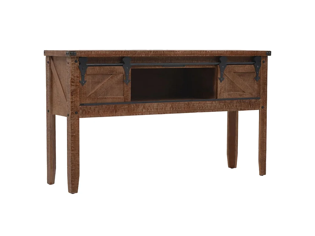 Konsolentisch Tannenholz Massiv 131x35,5x75 cm Braun