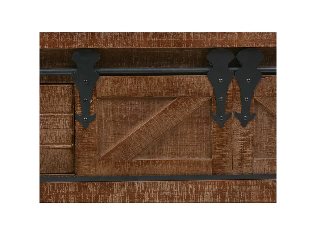 Konsolentisch Tannenholz Massiv 131x35,5x75 cm Braun