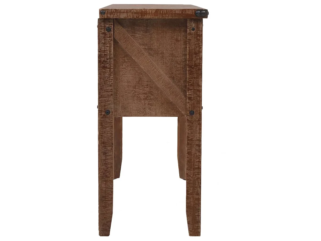 Table console Bois massif de sapin 131 x 35,5 x 75 cm Marron