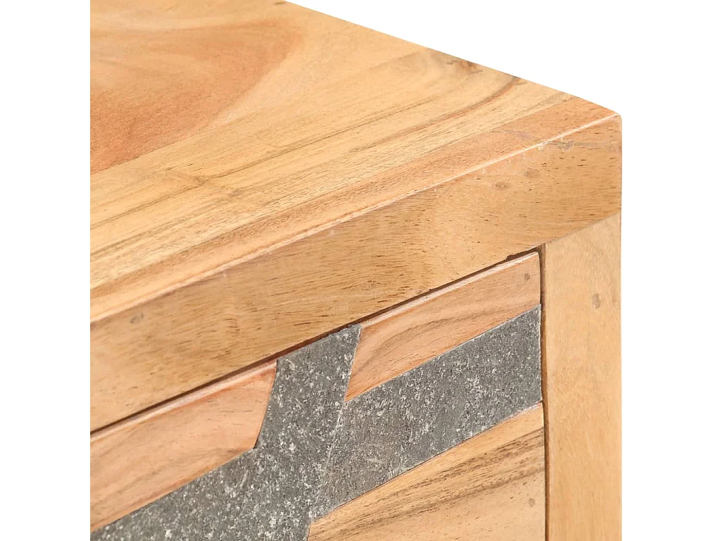 Mesa consola de madera maciza de acacia 90x30x75 cm