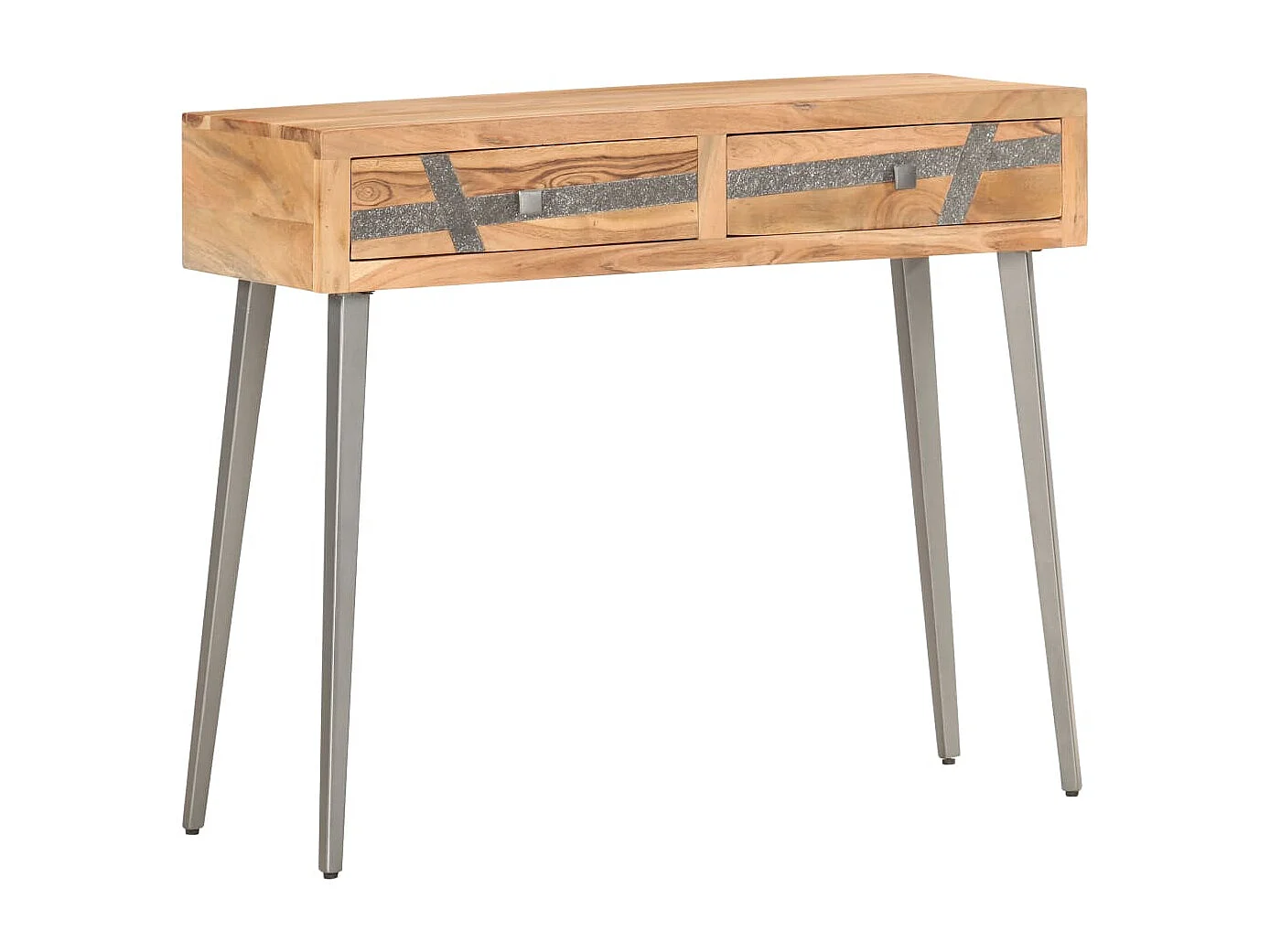 Mesa consola de madera maciza de acacia 90x30x75 cm