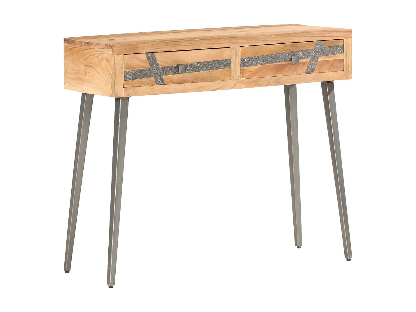 Mesa consola de madera maciza de acacia 90x30x75 cm