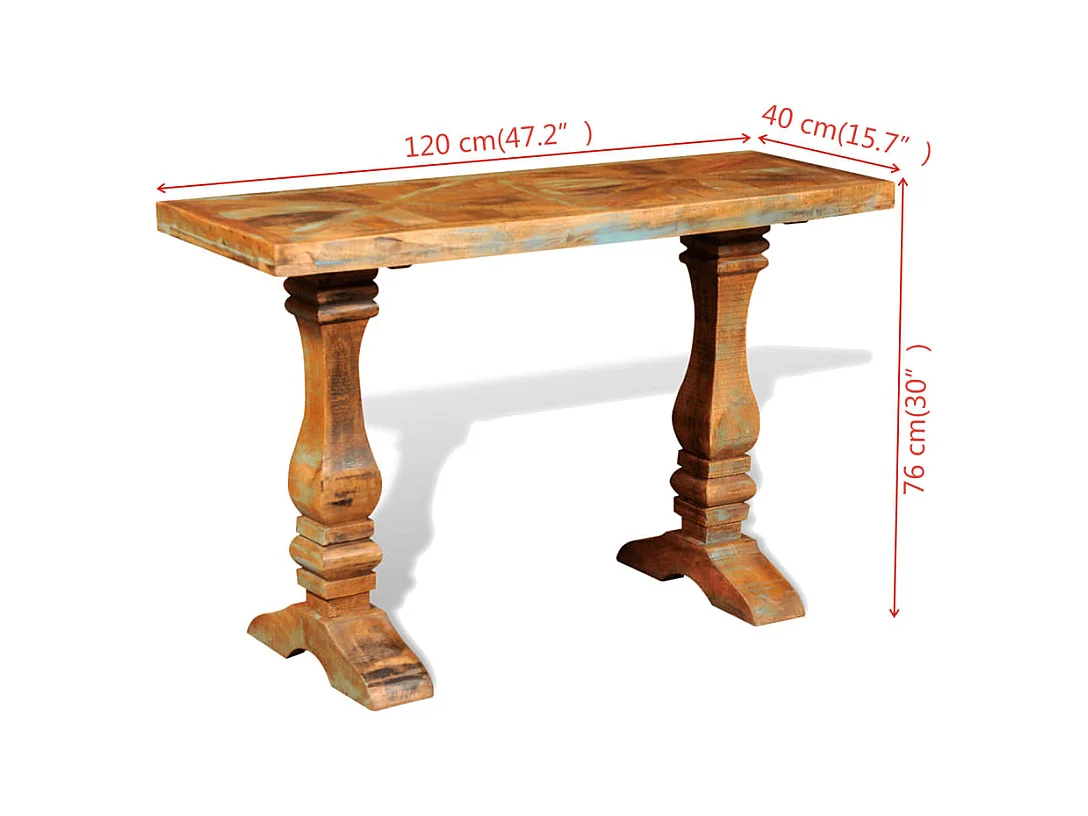 Mesa consola de madera maciza reciclada