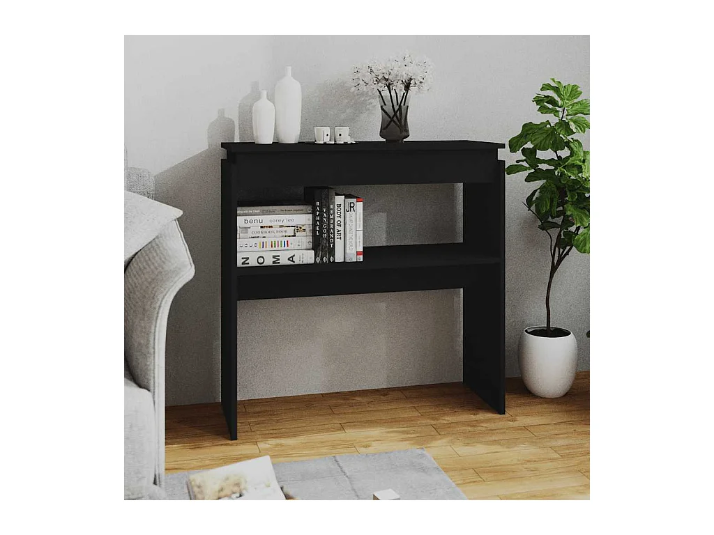 Wandtafel 80x30x80 cm bewerkt hout zwart