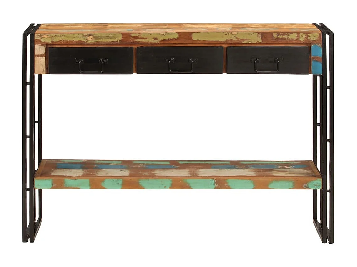 Wandtafel 110x30x76 cm massief gerecycled hout