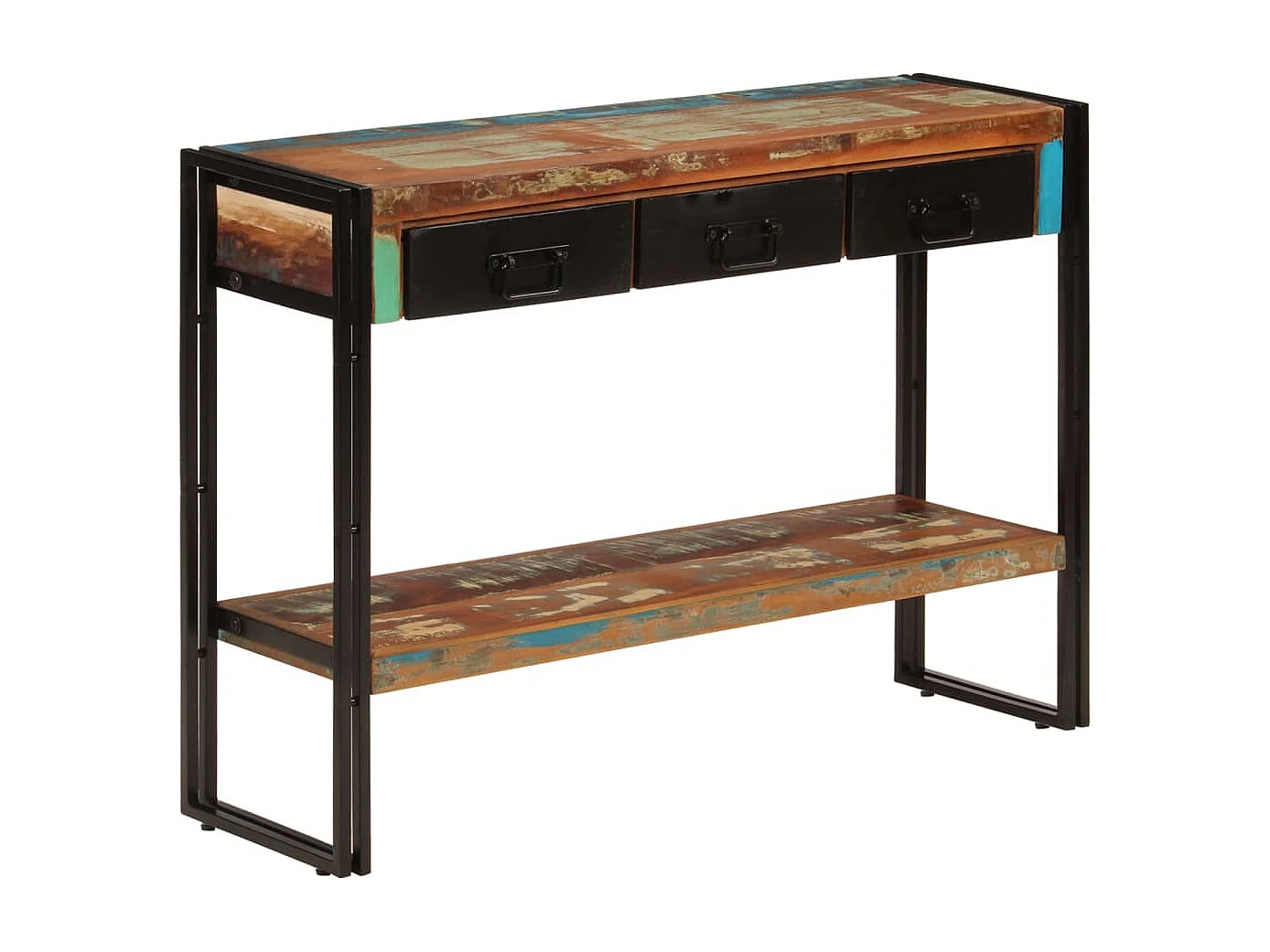 Tavolo Consolle 110x30x76 cm in Legno Massello Riciclato