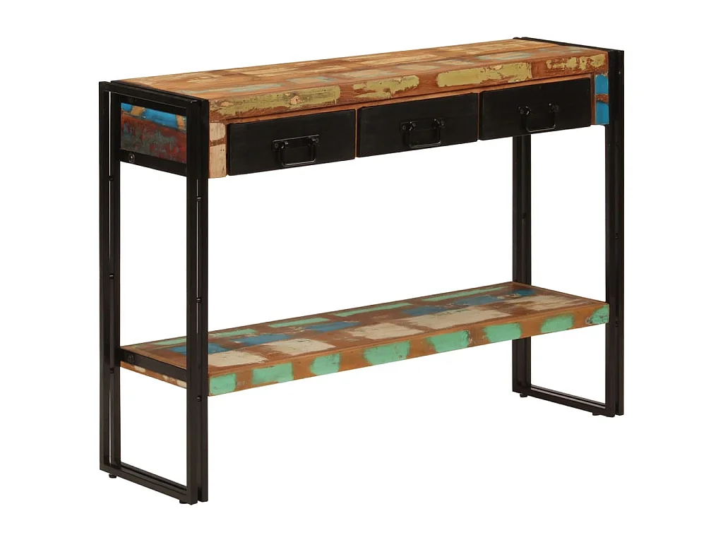 Tavolo Consolle 110x30x76 cm in Legno Massello Riciclato