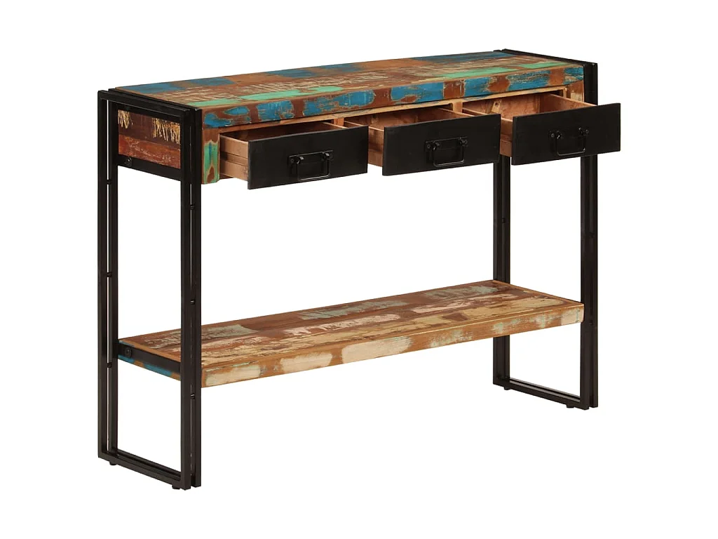 Tavolo Consolle 110x30x76 cm in Legno Massello Riciclato