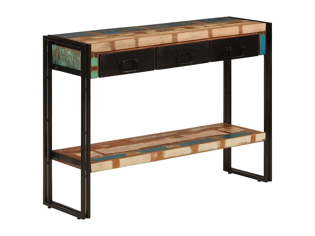 Tavolo Consolle 110x30x76 cm in Legno Massello Riciclato