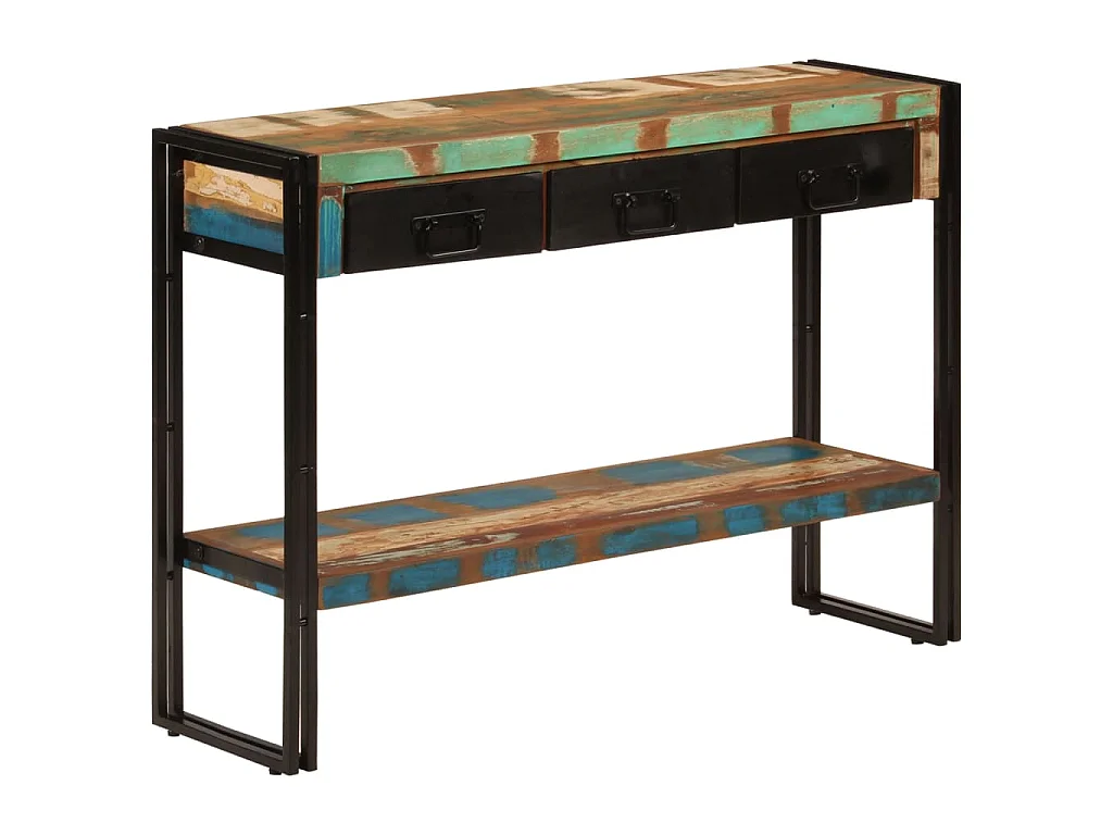 Tavolo Consolle 110x30x76 cm in Legno Massello Riciclato