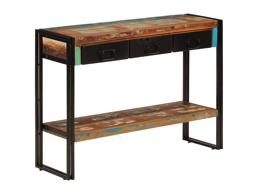 Tavolo Consolle 110x30x76 cm in Legno Massello Riciclato
