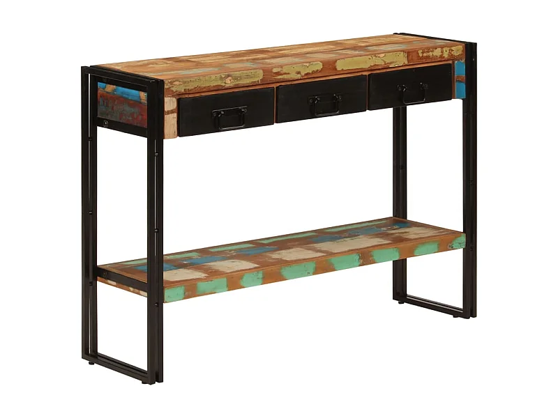 Tavolo Consolle 110x30x76 cm in Legno Massello Riciclato