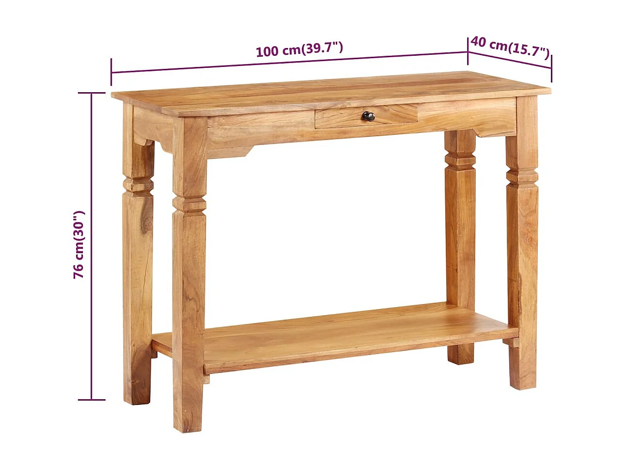 Konsolentisch 100x40x76 cm Massivholz Akazie