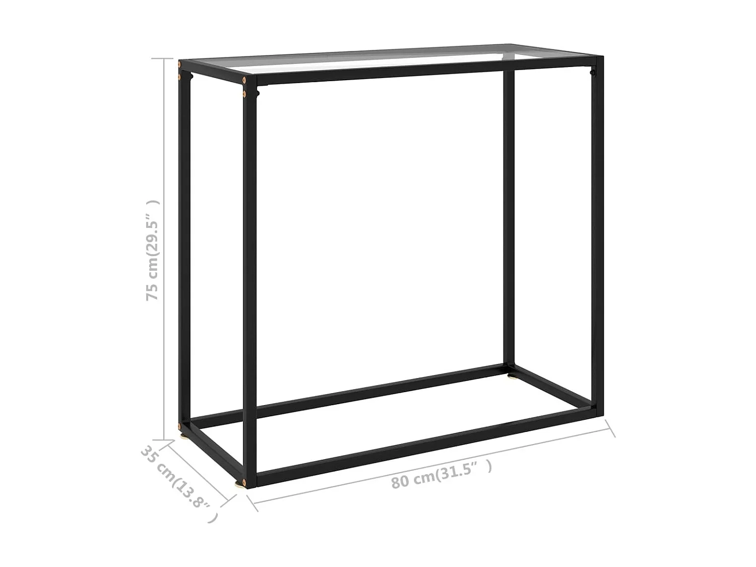 Table console Transparent 80x35x75 cm Verre trempé