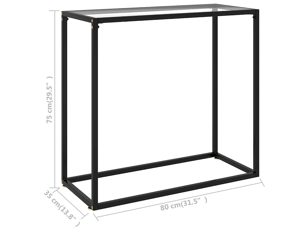 Table console Transparent 80x35x75 cm Verre trempé