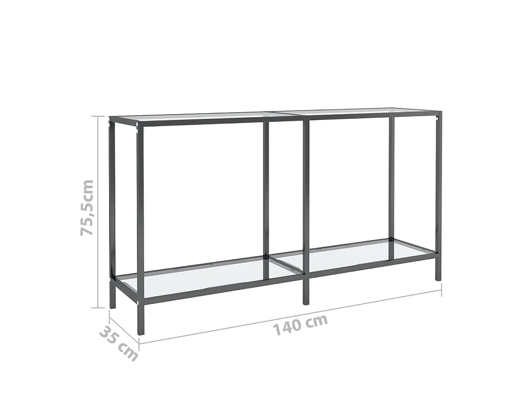 Konsolentisch Transparent 140x35x75,5 cm Hartglas