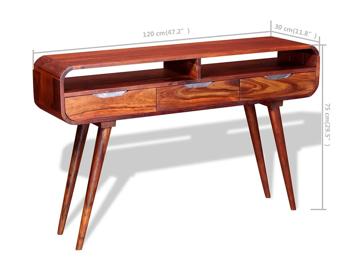 Table console Bois massif 120x30x75 cm