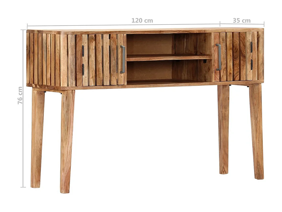 Tavolo Consolle 120x35x76 cm Legno Massello di Acacia