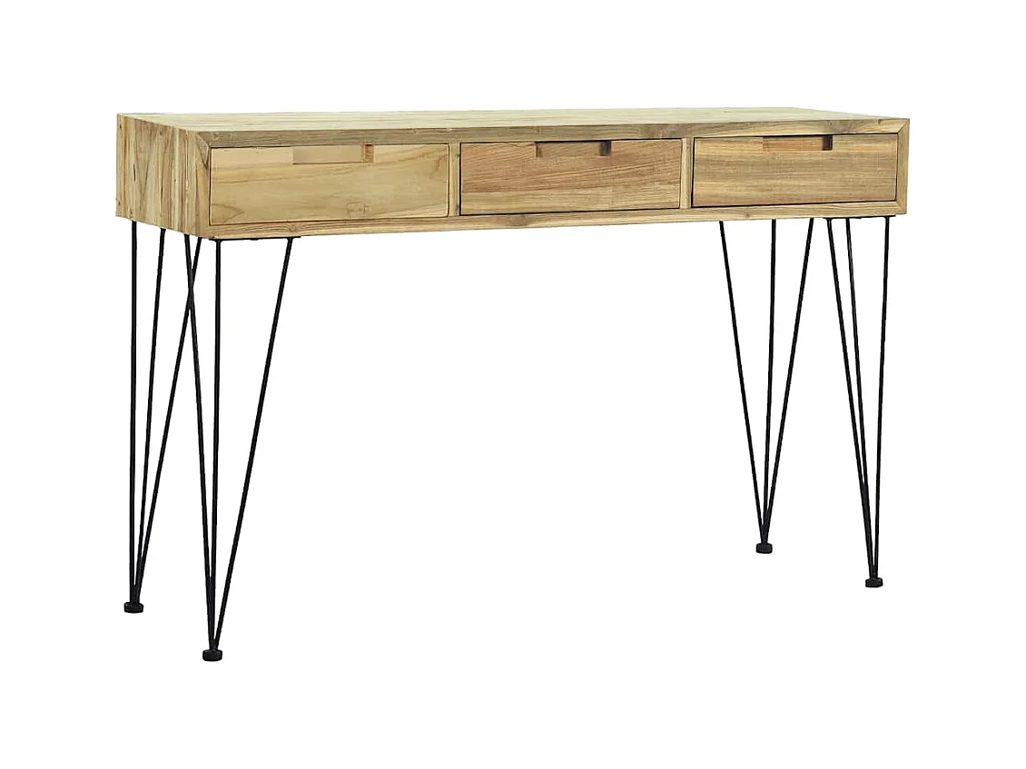 Konsolentisch 120 x 35 x 76 cm Teak Massiv
