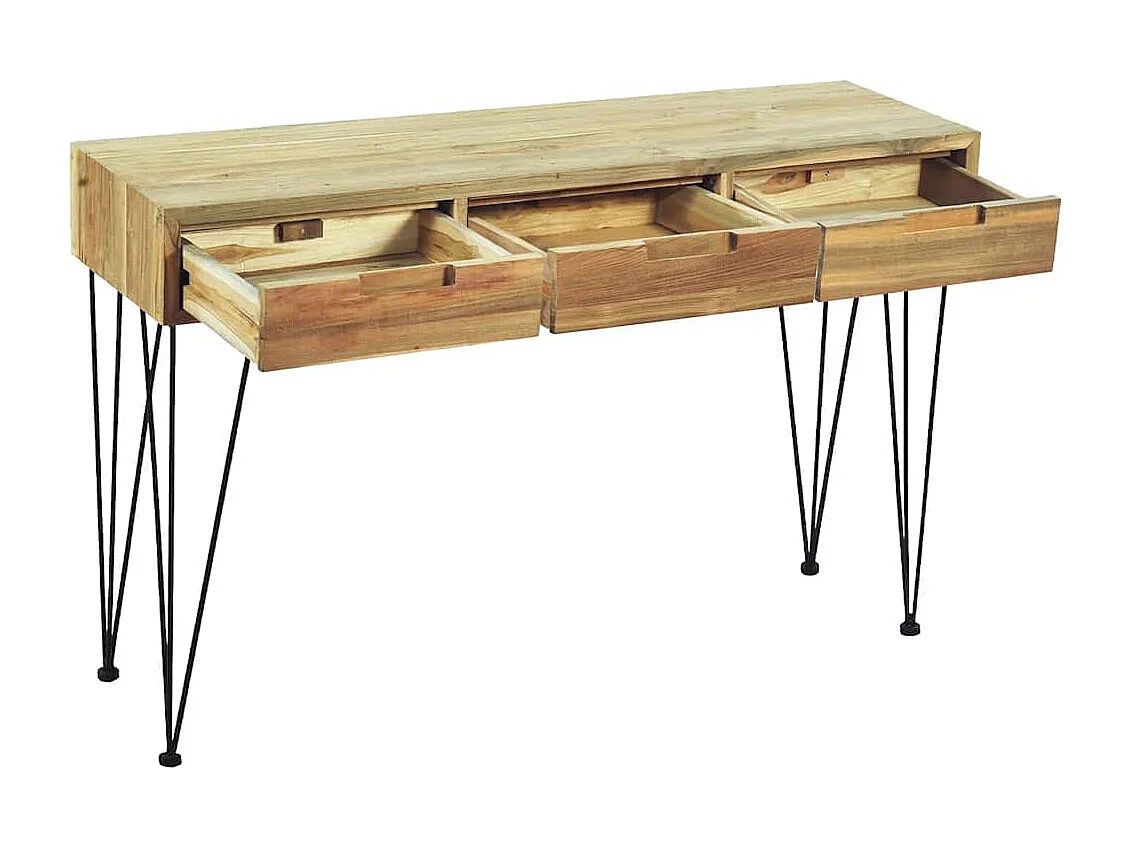Table console 120x35x76 cm Teck massif