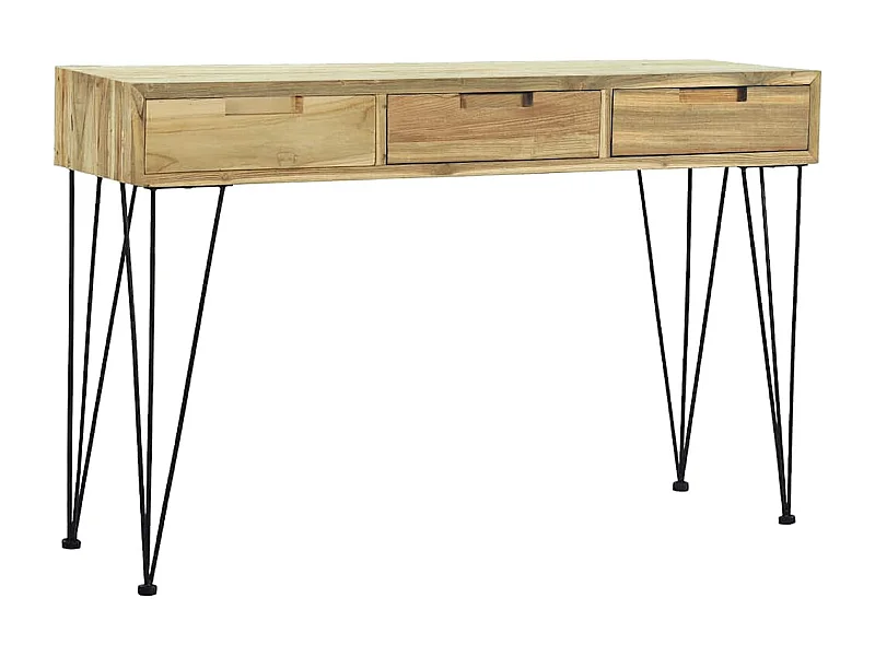 Table console 120x35x76 cm Teck massif