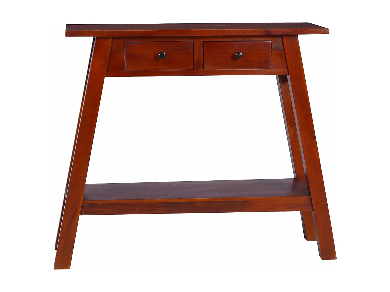 Mesa consola clásica de madera maciza caoba marrón 90x30x75cm