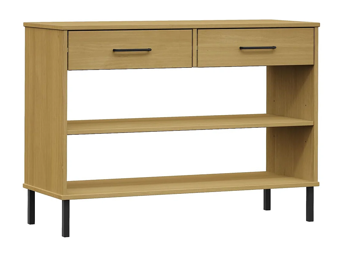 Armoire console avec pieds en métal Marron Bois pin massif OSLO
