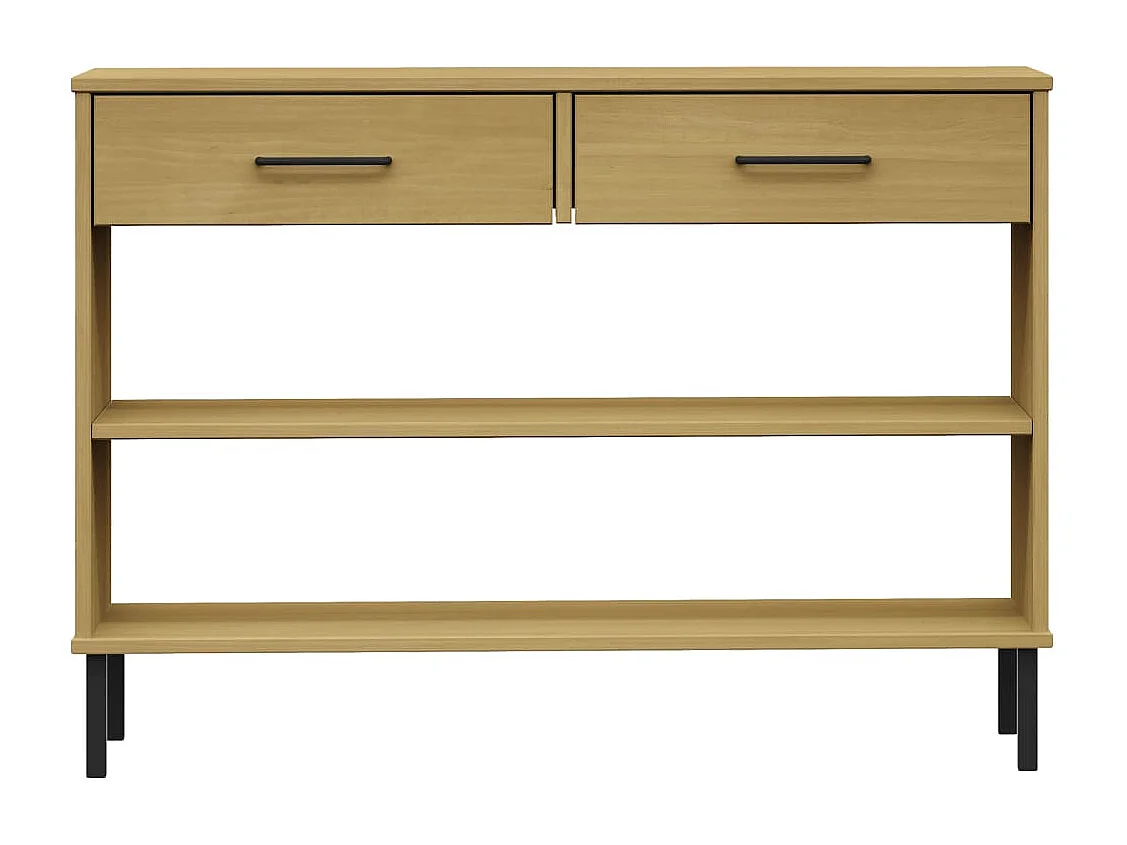 Armoire console avec pieds en métal Marron Bois pin massif OSLO