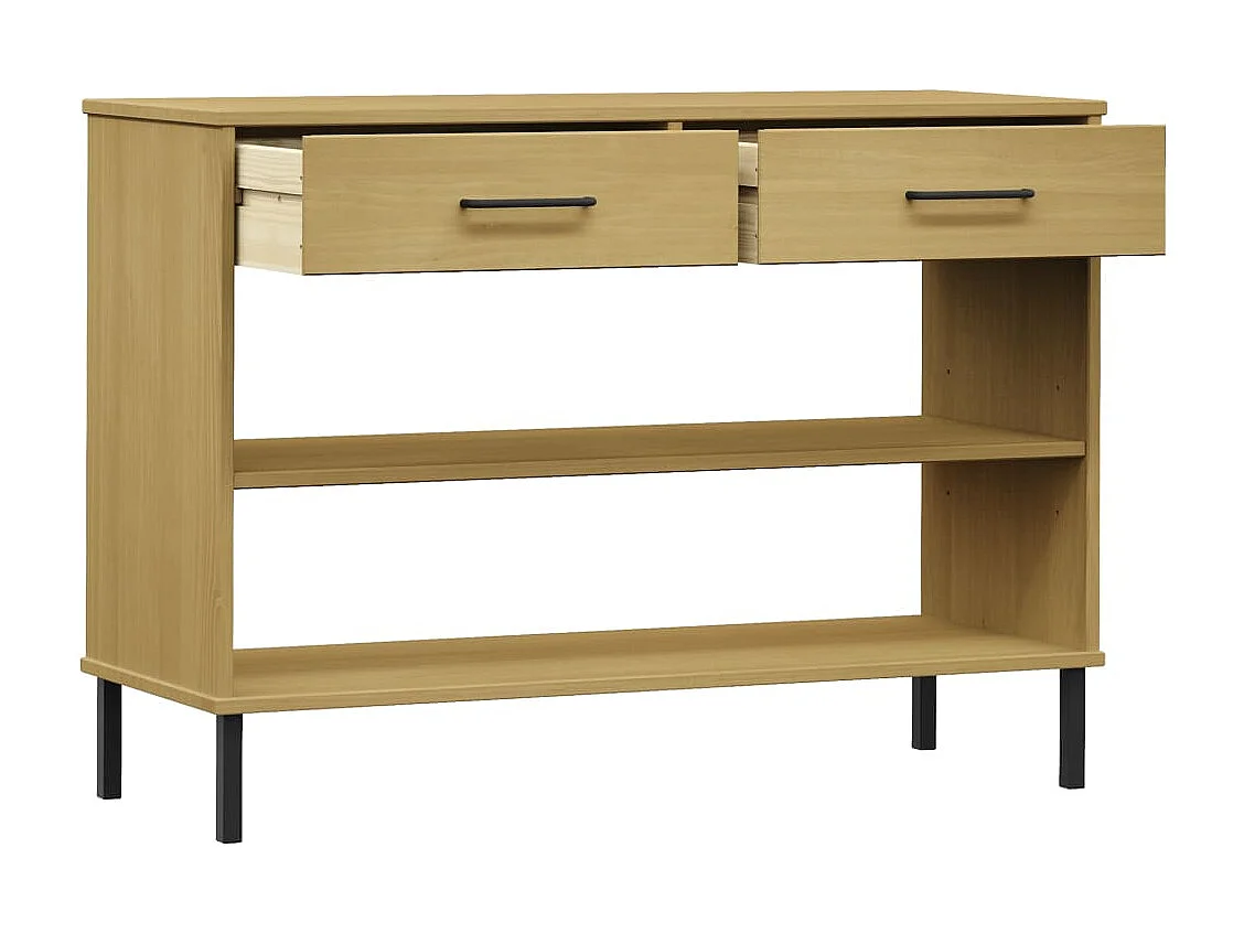 Armoire console avec pieds en métal Marron Bois pin massif OSLO