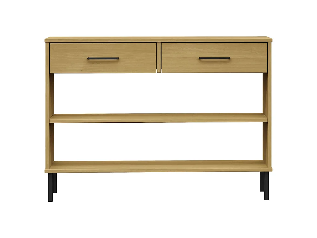 Armoire console avec pieds en métal Marron Bois pin massif OSLO