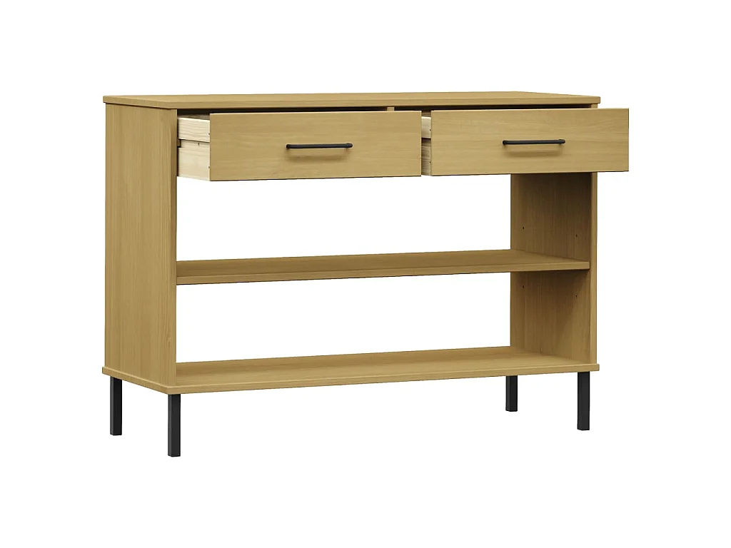 Armoire console avec pieds en métal Marron Bois pin massif OSLO