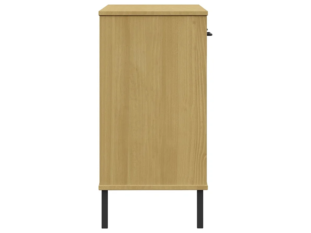 Armoire console avec pieds en métal Marron Bois pin massif OSLO