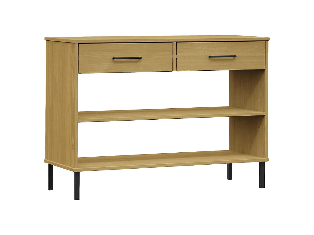 Armoire console avec pieds en métal Marron Bois pin massif OSLO