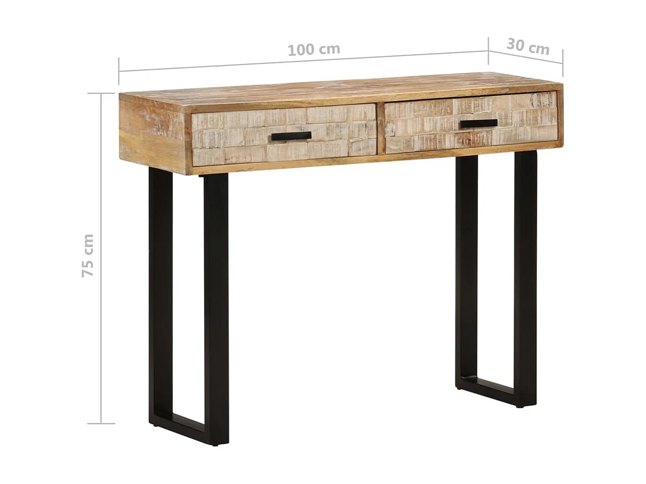 Konsolentisch 100x30x75 cm Massivholz Mango