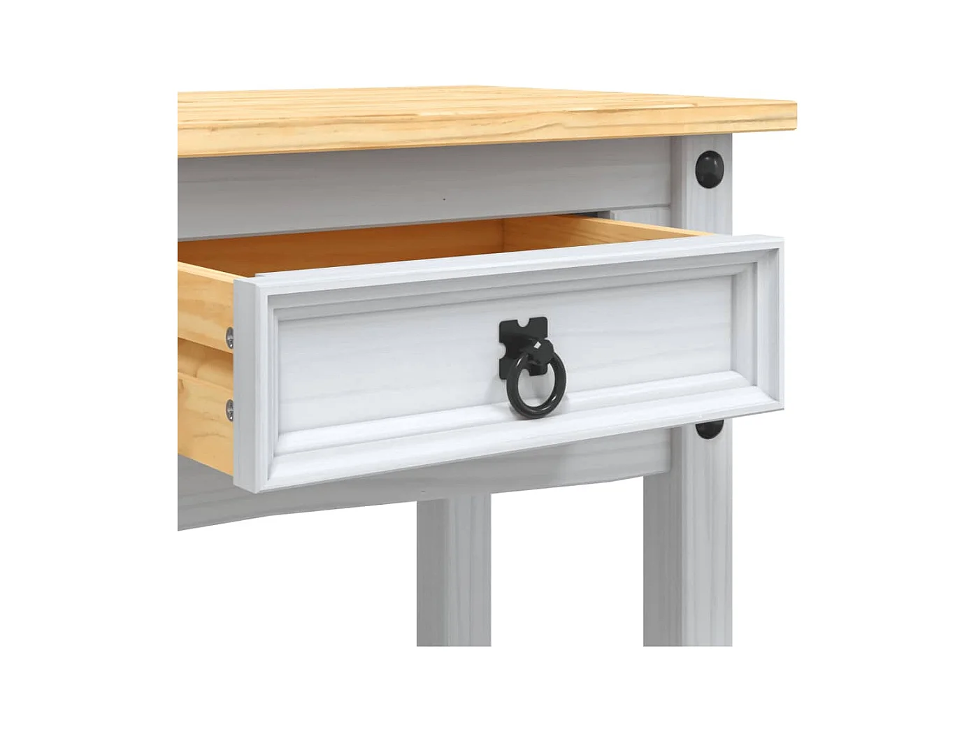 Konsolentisch Mexiko-Stil Kiefernholz Weiß 90x34,5x73 cm