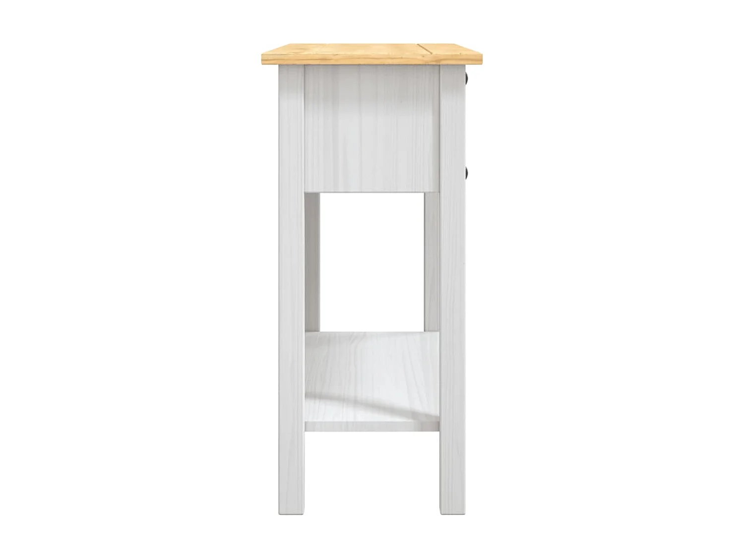 Tavolo Console in Pino Messicano Corona Bianco 90x34,5x73 cm
