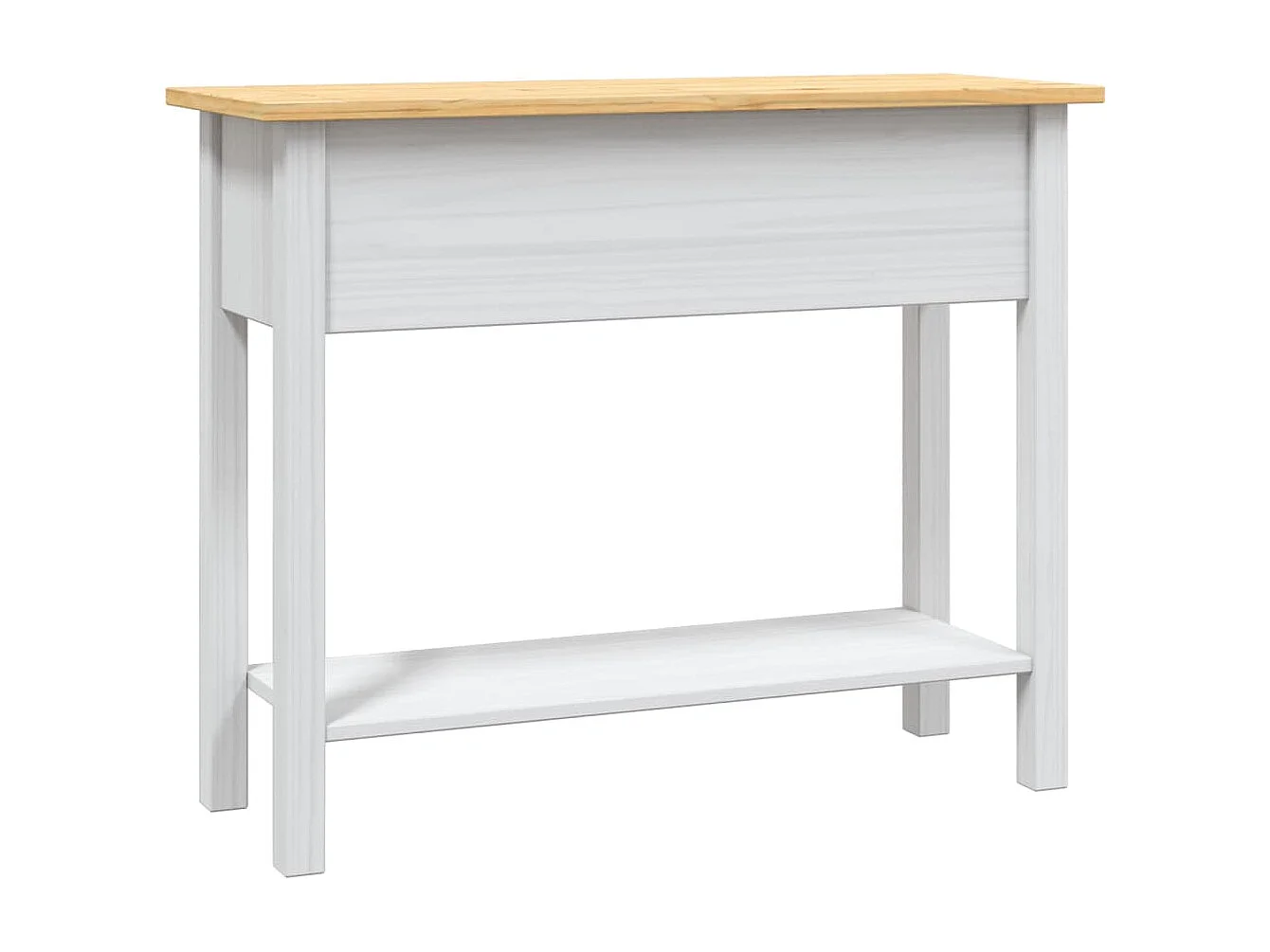 Tavolo Console in Pino Messicano Corona Bianco 90x34,5x73 cm