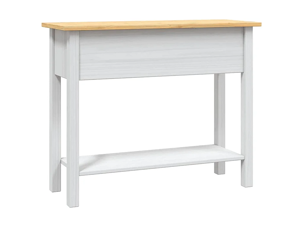 Table console Gamme Corona Pin mexicain Blanc 90x34,5x73 cm