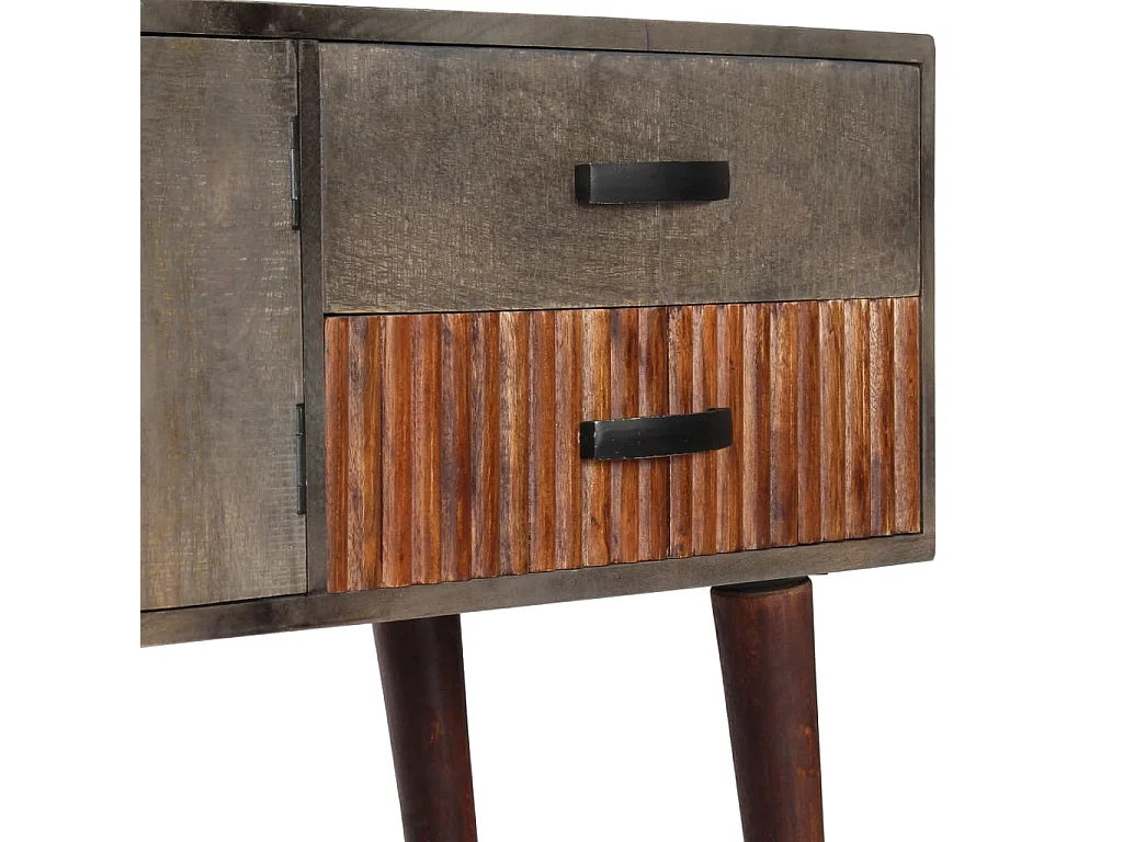 Tavolo Consolle Grigio 120x35x75 cm in Massello di Mango Grezzo