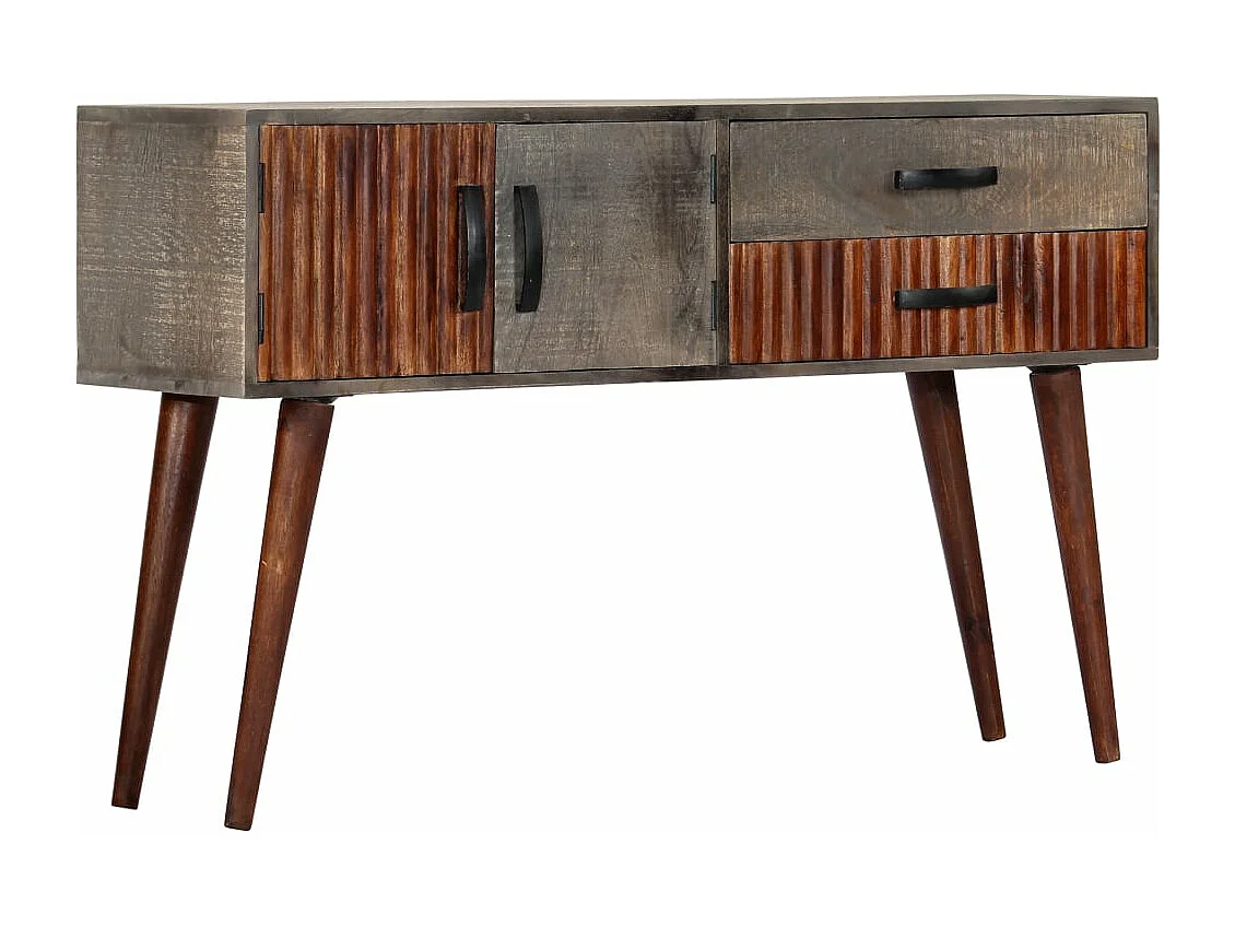 Tavolo Consolle Grigio 120x35x75 cm in Massello di Mango Grezzo