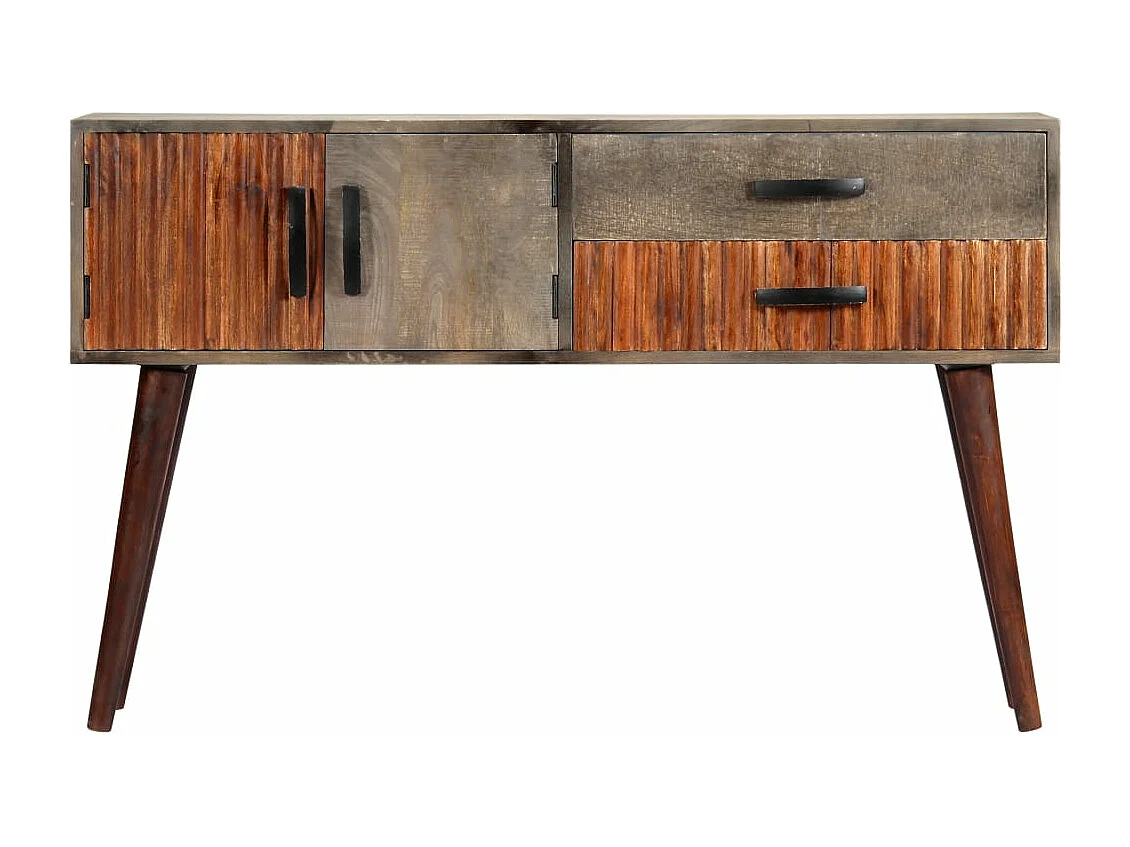 Wandtafel 120x35x75 cm massief ruw mangohout grijs