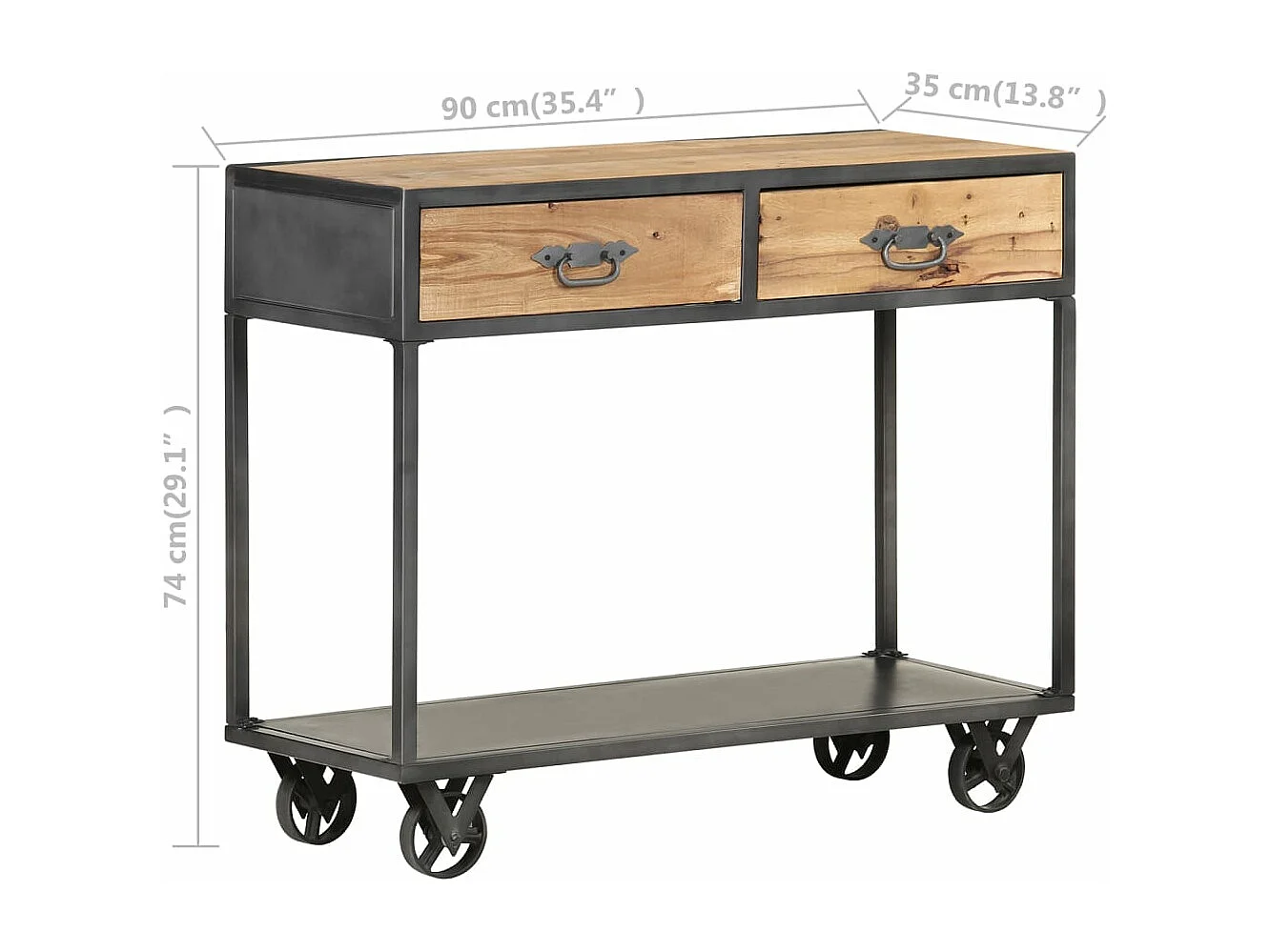 Konsolentisch 90x35x74 cm Altholz Massiv